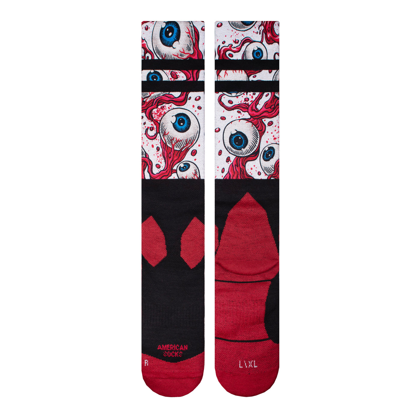 Snow socks with alternative eyeballs design by american socks