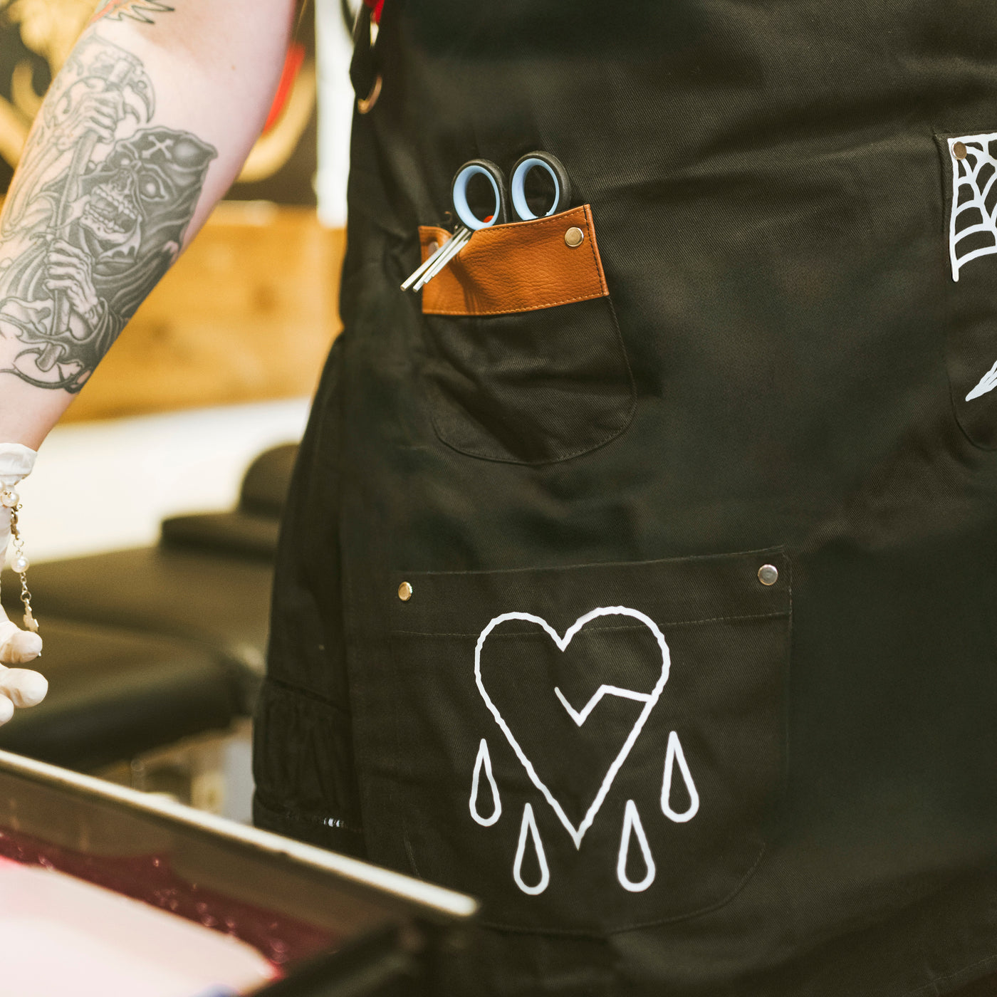 tattoo apron with traditional design american socks