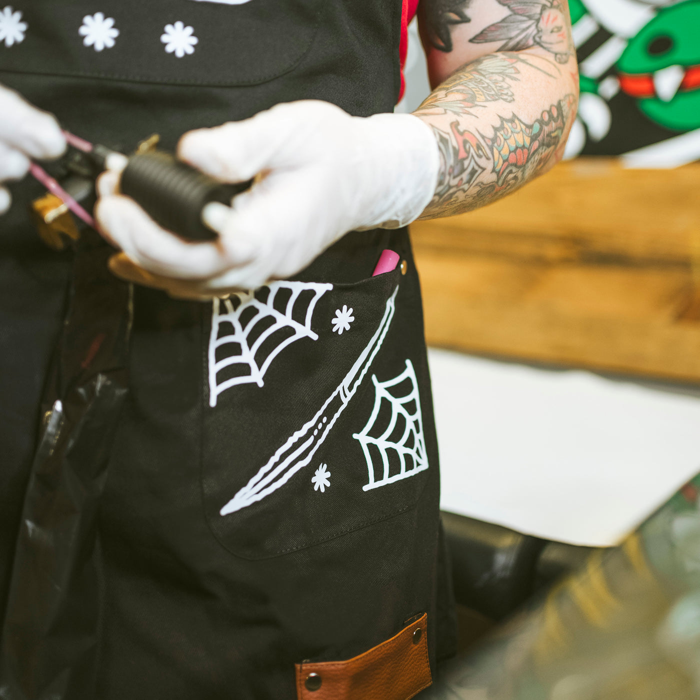 tattoo apron with traditional design american socks